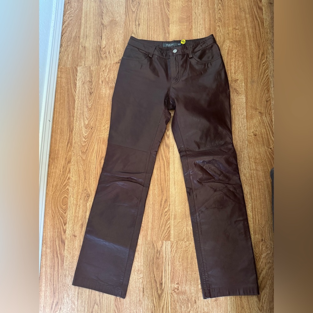 Genuine leather gap pants